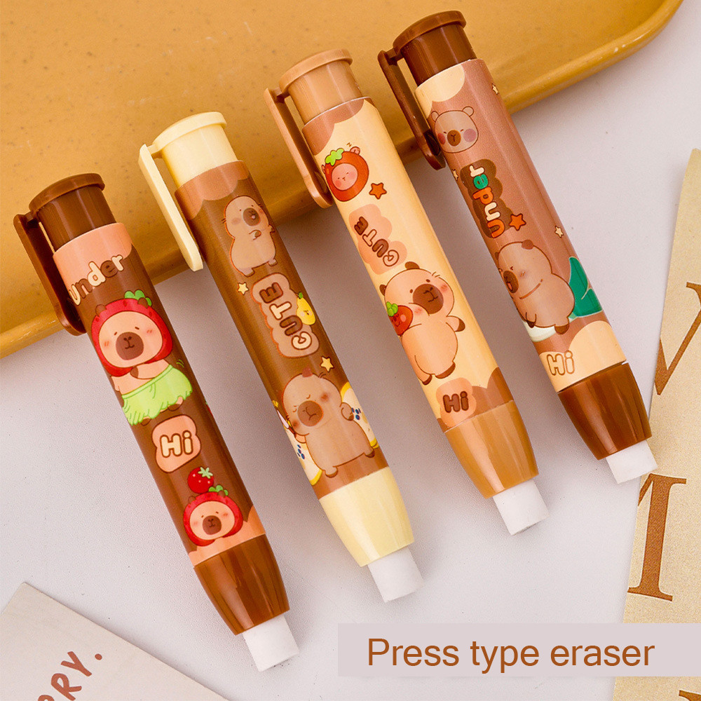 

Kawaii Capybara Eraser Aesthetic Stationery Pressed Eraser Back To School Student Supplies All For School Offices Accessories