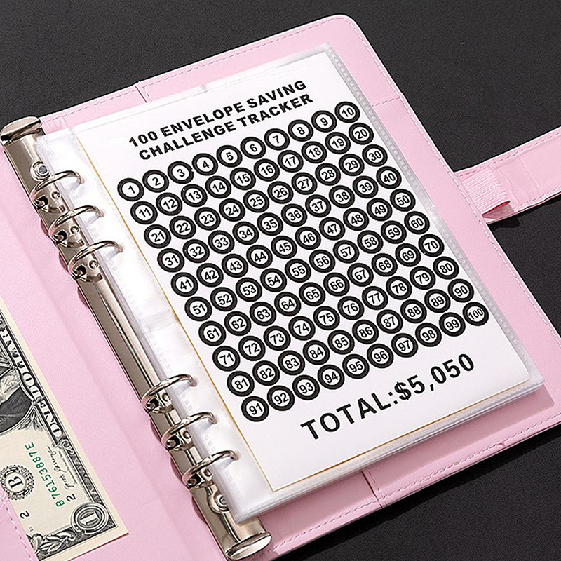 

100 Envelope Challenge Binder, Easy And Fun Way To Save $5,050, Savings Challenges Binder, Budget Binder With Cash Envelopes
