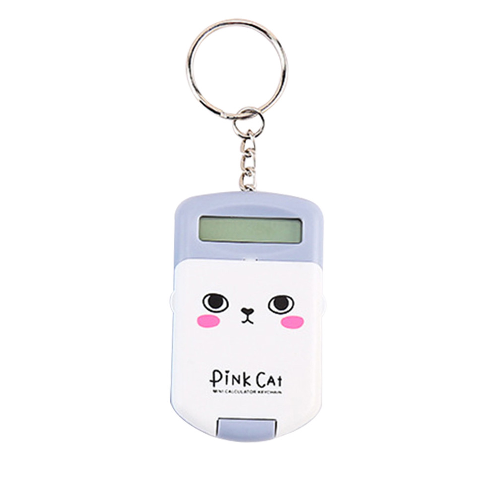 

Portable Pocket Calculator 8 Digits Display Mini Calculator Cute Cartoon with Keychain for Children Students School Supplies
