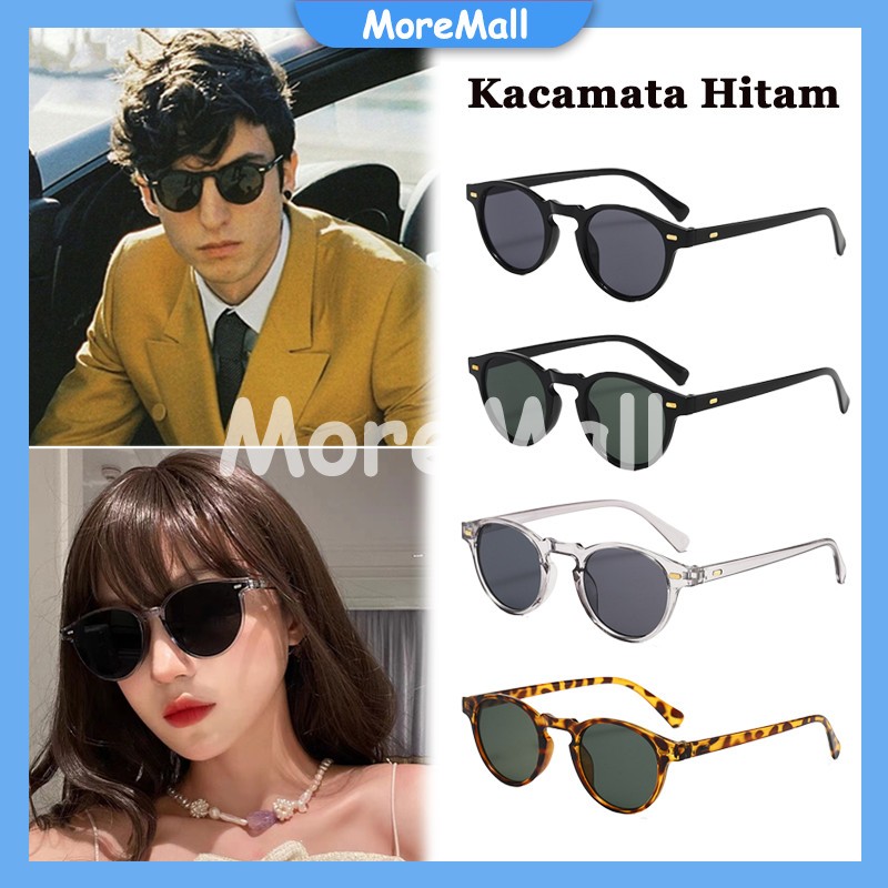 Kacamata Hitam/Vintage Bingkai Bulat Bingkai Kecil Tren Kaca Mata Pria Wanita