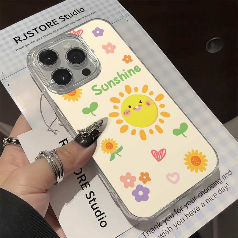 Applicable to iPhone15promax Little Sun New High Value Creative Summer Feather Yarn Mobile Phone She