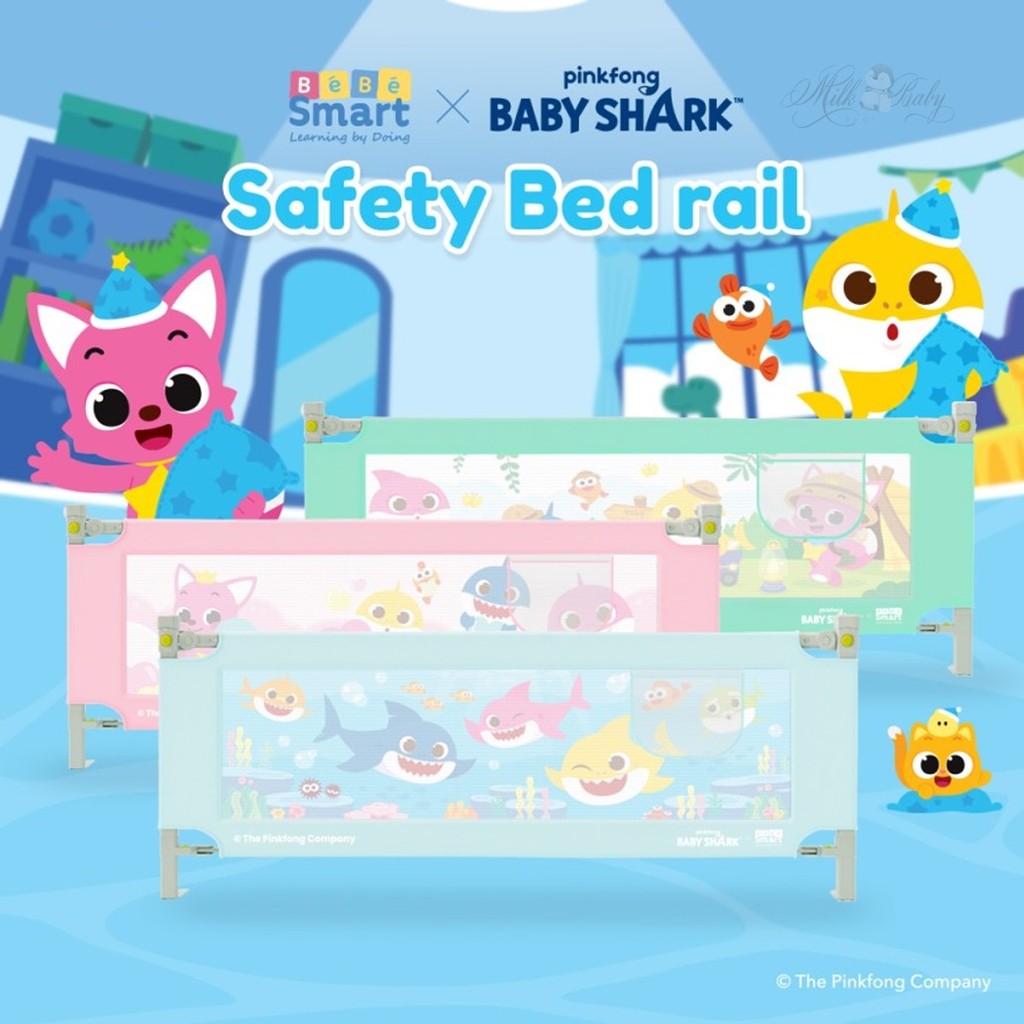 BEBE SMART Baby Shark Bedrail / Pagar Kasur Pengaman Bayi