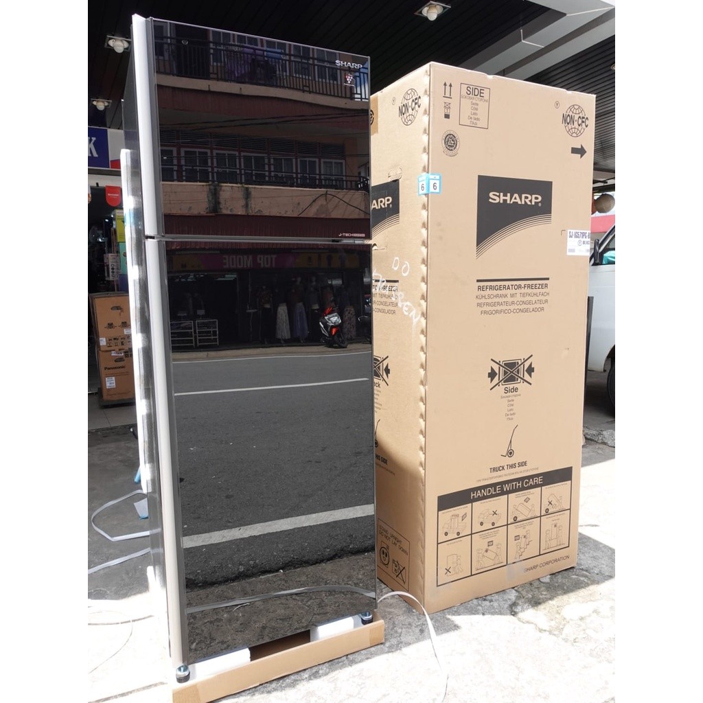 KULKAS SHARP SJ-IG571PG-BK VETRO SERIES