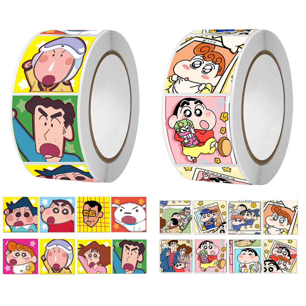 

500Pcs /Roll Anime Crayon Shin-chan Stickers Cute Cartoon Reward Student Handbooks Gift Laptop Decorative Stickers Kids Toys