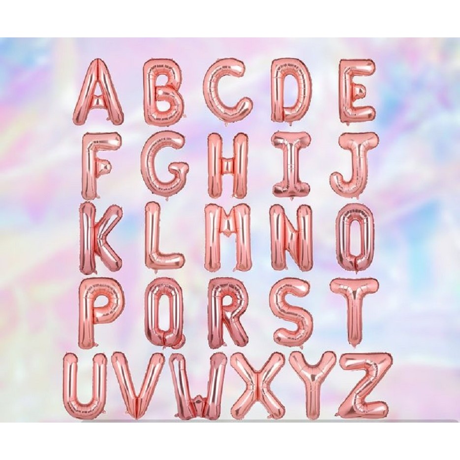 (16 INCH) (40 CM) BALON FOIL HURUF WARNA PINK / BALON FOIL HURUF PINK / BALON DEKORASI PESTA