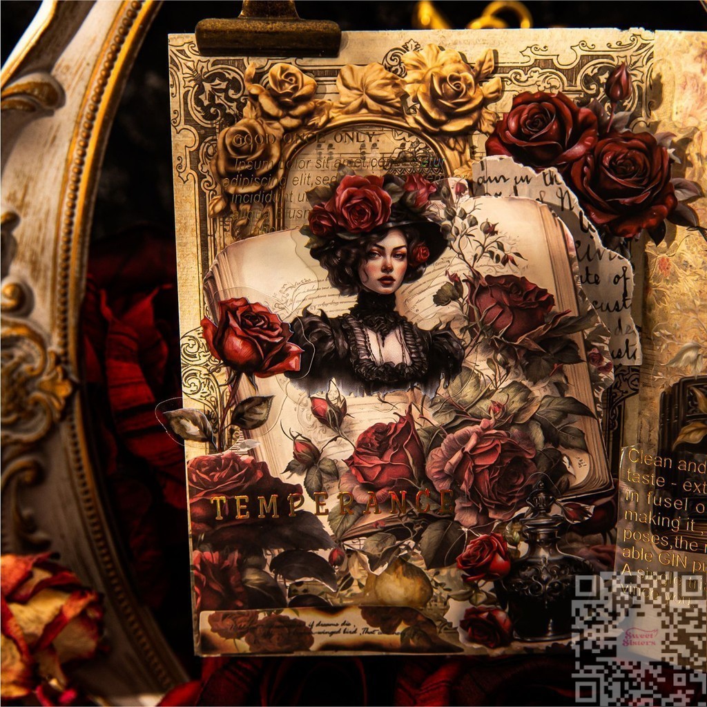 

[40 Pcs/Pack] Sticker Thorn Manor Series PET Anti Air DIY Scrapbook Deco Stiker Aesthetic Gothic