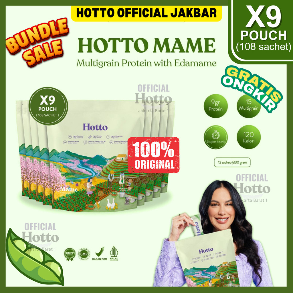 

SUPER BUNDLING!!! NEW Hotto Mame Protein Multigrain with EDAMAME 9 POUCH 108 SACHET(BUNDLE!)