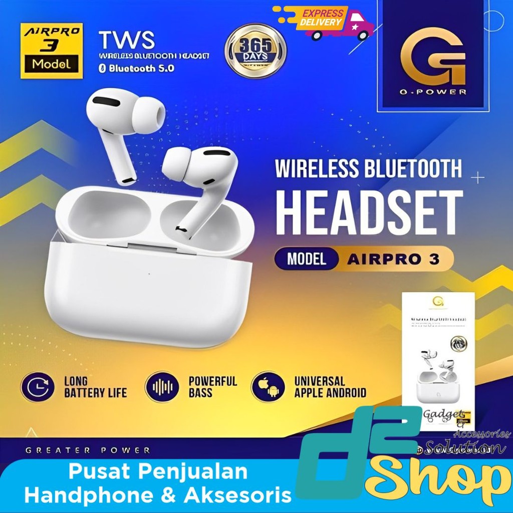 G-Power TWS Bluetooth Headset Airpro 3