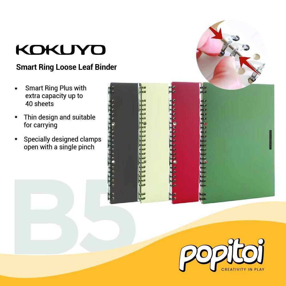 

Kokuyo Retro Smart Ring Loose Leaf Binder B5 Notebook Buku Tulis 360 Derajat