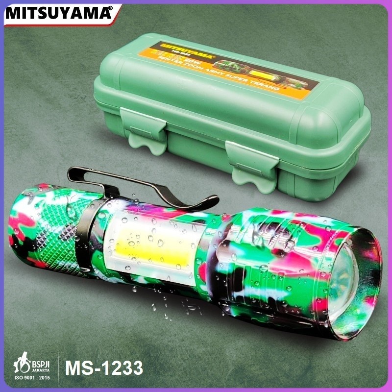 Senter Police Mini LED COB zoom super terang Mitsuyama MS-1233