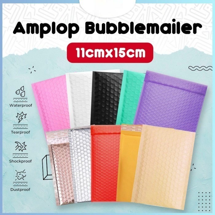 

Amplop Bubble Wrap Poly Mailer Padded Envelope Packaging 11X15 cm