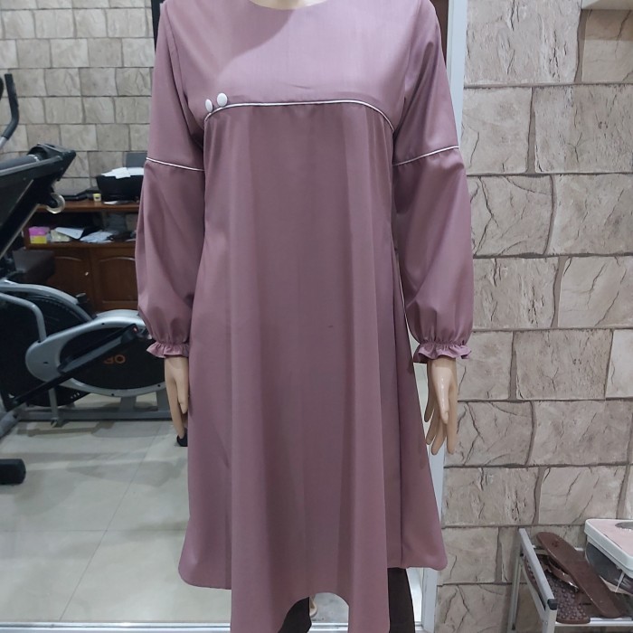 ✨TERLARIS - Long Tunik Jumbo Katun / Tunik Panjang /AT.01 - Lilac, M