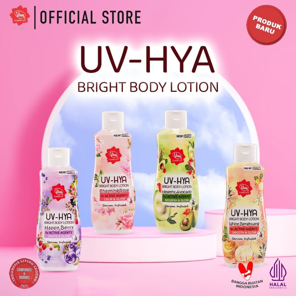 Viva UV Hya Bright Body Lotion & Serum Infused Netto 185Ml With 2x UV Vilter| White Bengkuang | Char