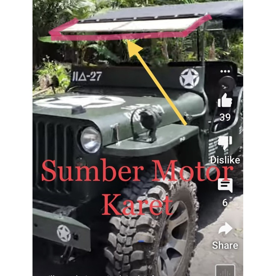 Karet Kaca Depan Jeep Willys (Frameless)