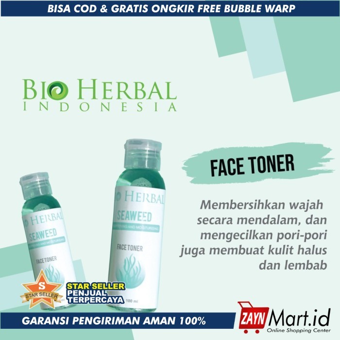 BIO HERBAL SEAWEED TONER PEMBERSIH MUKA BIO HERBAL TONER BPOM ORIGINAL