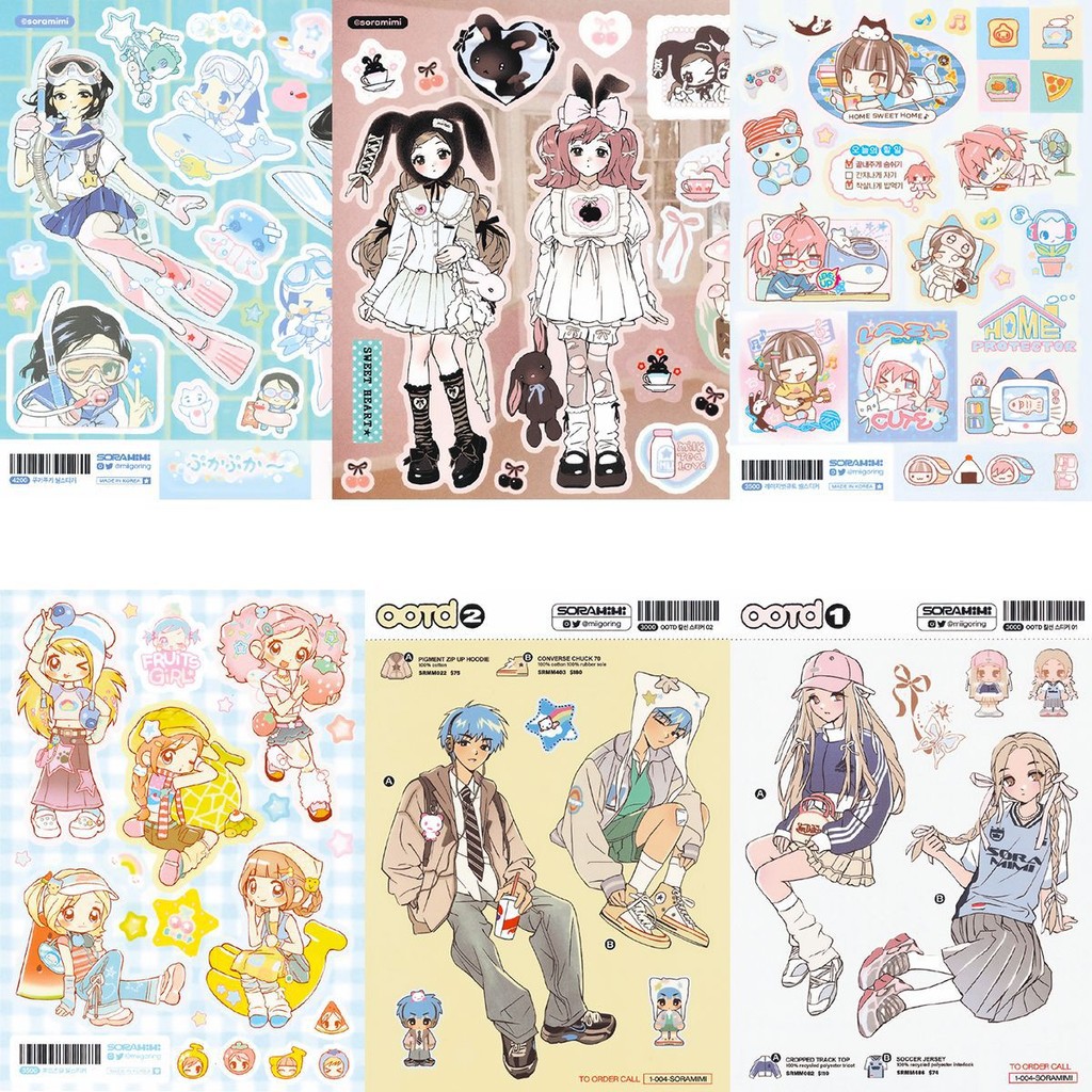 

Guka Stickers Japanese and Korean Style Handbook Material Y2k Comics Japanese Hot Girl Characters