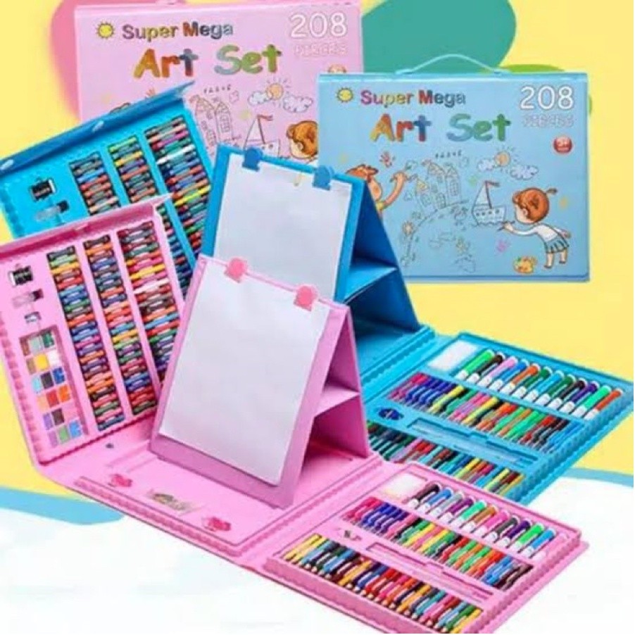 

spesial edition Crayon Set 208 Pcs Set Pensil Warna Menggambar Mewarnai Melukis Anak-Anak Krayon Cat Cair Pastel Koper Set Lengkap Kado Anak Colouring Gift Set CHOCHO 88 SHOP 10,10