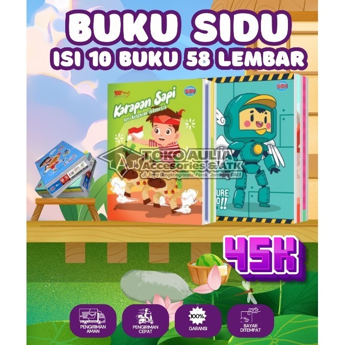 

Buku Tulis Sekolah Sinar Dunia (SIDU) 58 Lembar 1 Pack (isi 10) Kertas Halus Tebal Cover Motif Gambar