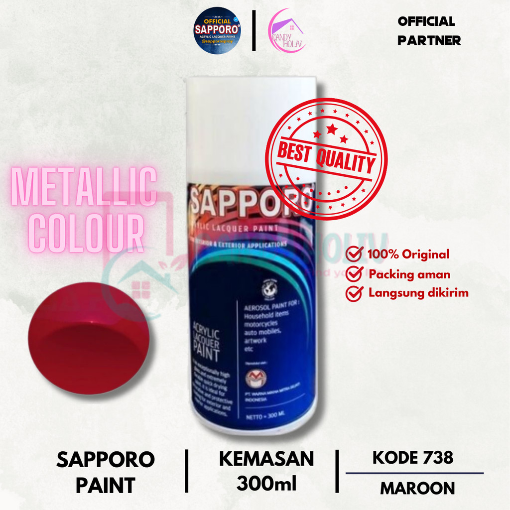 

738 MAROON SAPPORO STANDAR 300ml Cat Semprot Pylok Pilok Pylox