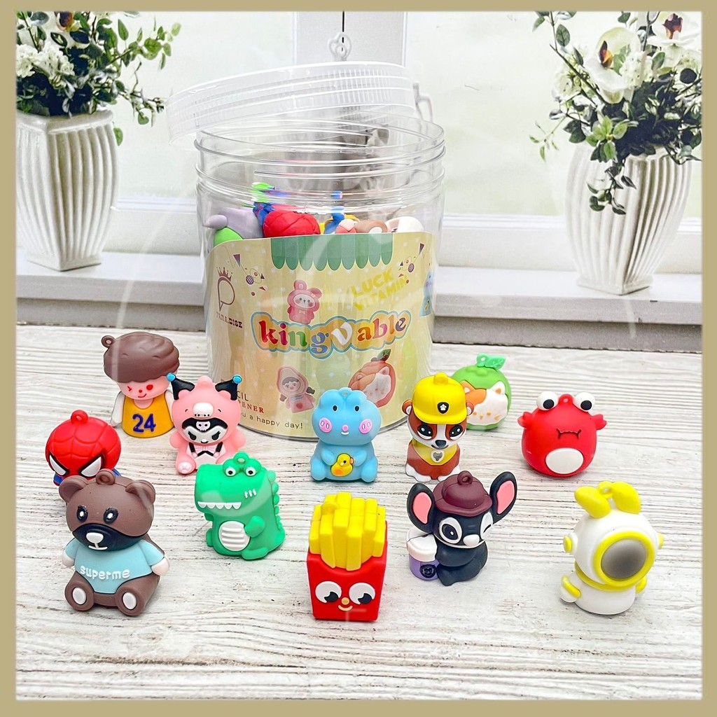 

Serutan / Rautan Pensil Model Karakter Random Satuan Mix Kartun R-1506 Teddy Bear Stitch Fastfood Superhero Avengers Dino Animal Favorit Harga Grosir Ready COD