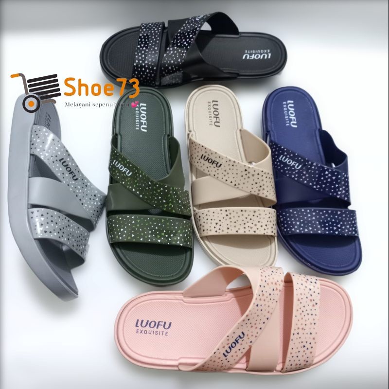 LUOFU E 7185 - E17SB6 SIZE 36-40 ORIGINAL l Sandal Selop jelly wanita l Sendal kokop cewek impor