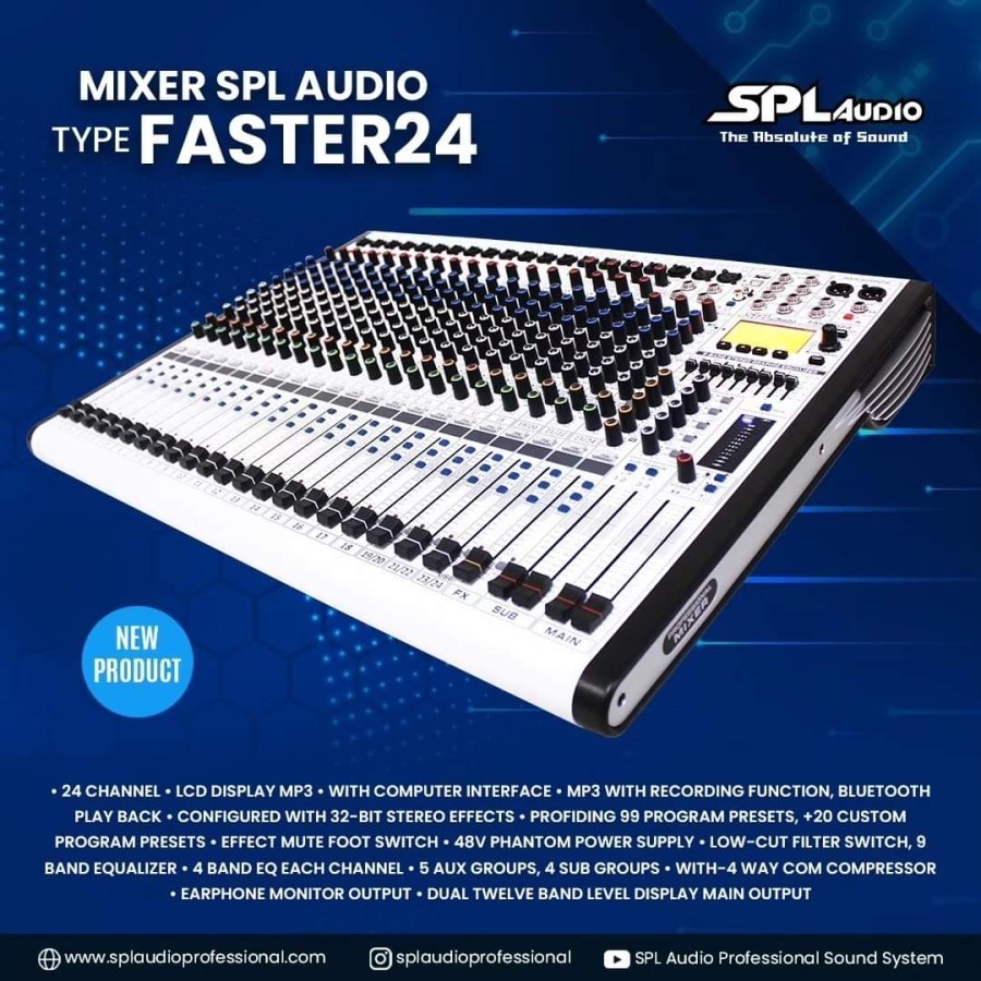 SPL Audio Mixer 24 Channel tipe Faster 24