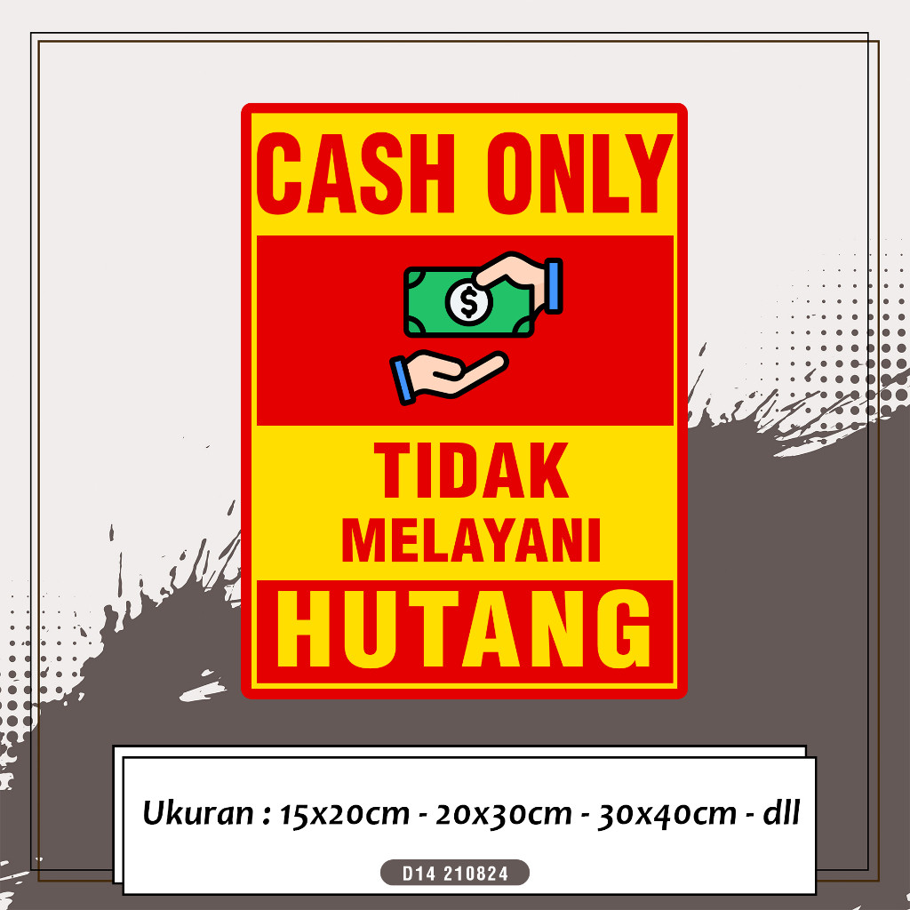 

STIKER DILARANG HUTANG CHAS ONLY READY BANYAK