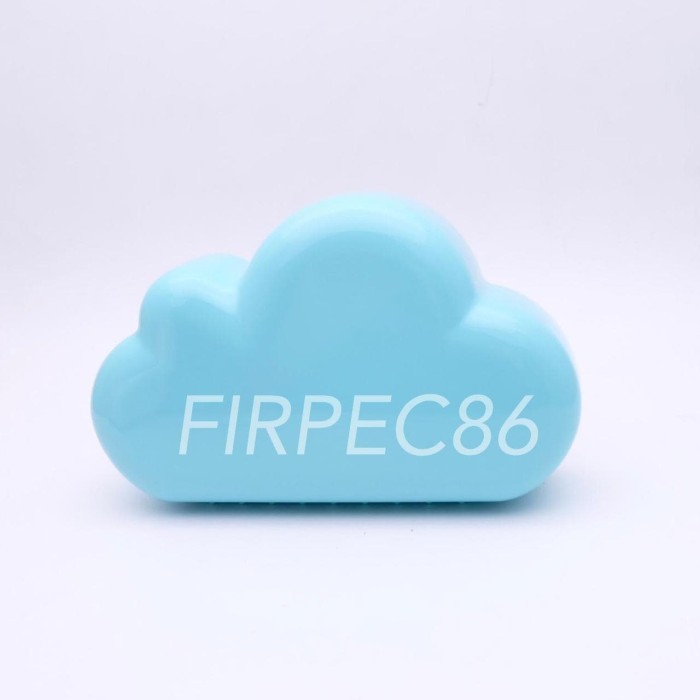 JAM DIGITAL AWAN / DESIGN LUCU WEKER ANAK LED - JAM DAN SUHU - Biru Muda