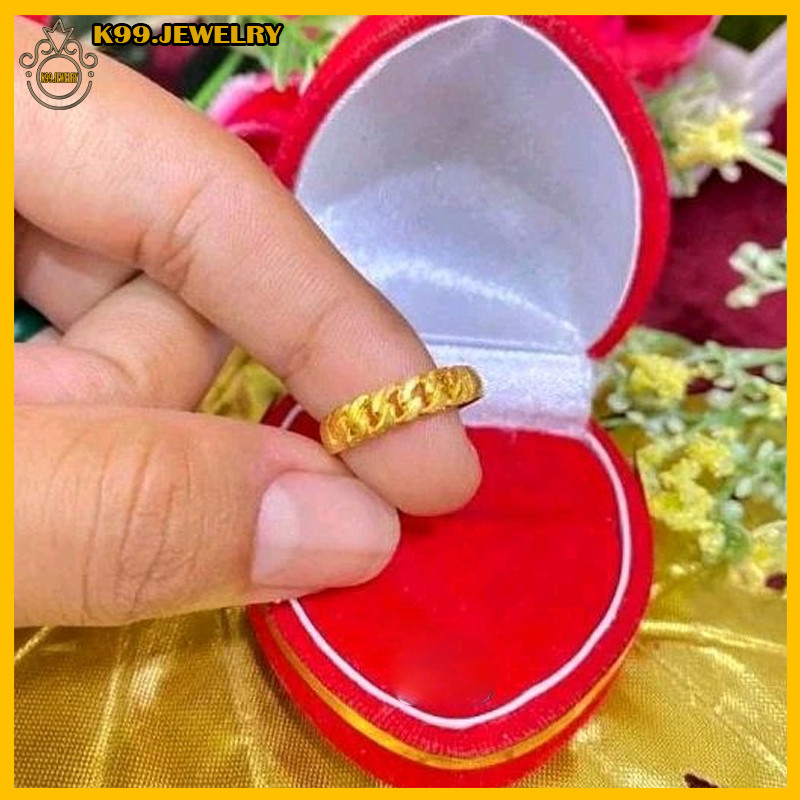 promo terlaris.....cincin rantai polos emas asli 24k kadar 17,8 emas muda ada surat dan dompet