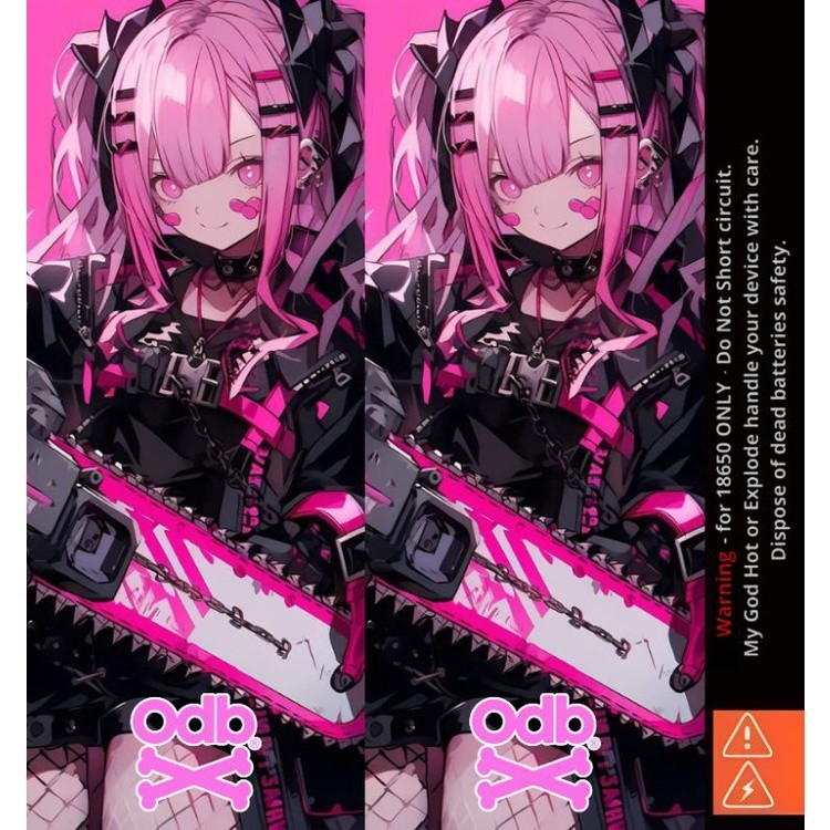 

MARKASDECAL - Pelindung Baterai - Stikerskin Wrap Baterai 18650 Motif Odb Waifu V3 - Pelindung dan Penghias Baterai