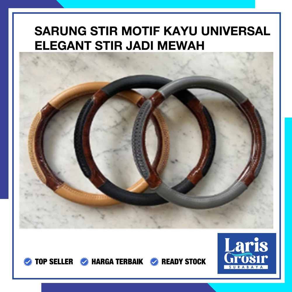 Sarung Stir Mobil MINI COUNTRYMAN Wooden Kayu Kulit Comfort Grip Top Laris Grosir Surabaya