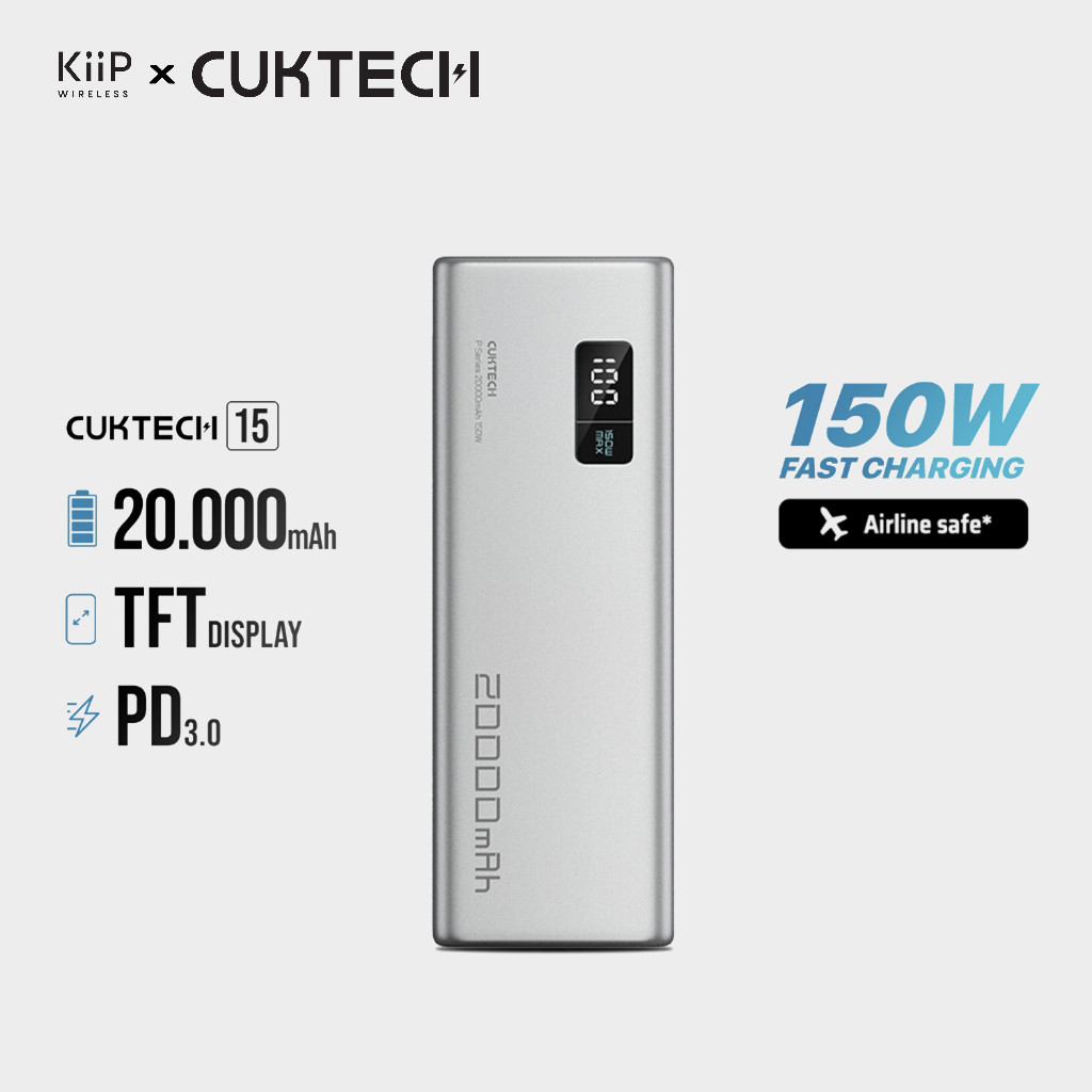 KiiP x Cuktech PB200P Power Bank 20000mAh 150W USB Type-C Fast Charging