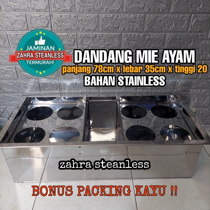 Dandang mie ayam 8 lubang plus kuah / Dandang mie ayam kotak stainless