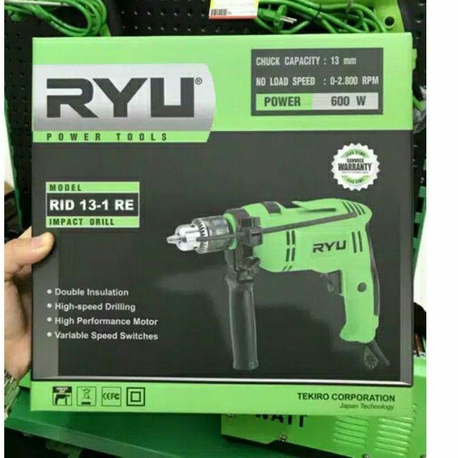 Ryu Mesin Bor Beton Impact Drill 13mm 2Arah RID13-1RE / RID 13-1RE RYU