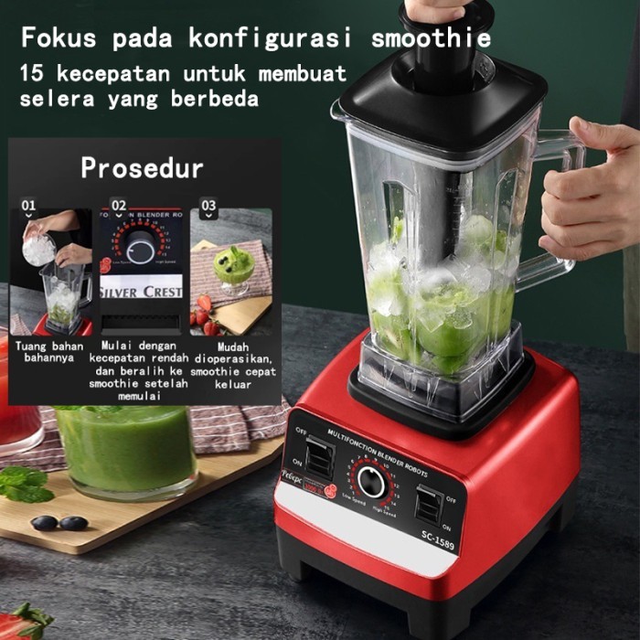 TIXX Blender 2.5L 220V 6 Pisau chopper Juicer Multifungsi Foodgrade Blender Kapasitas besar Mixer li