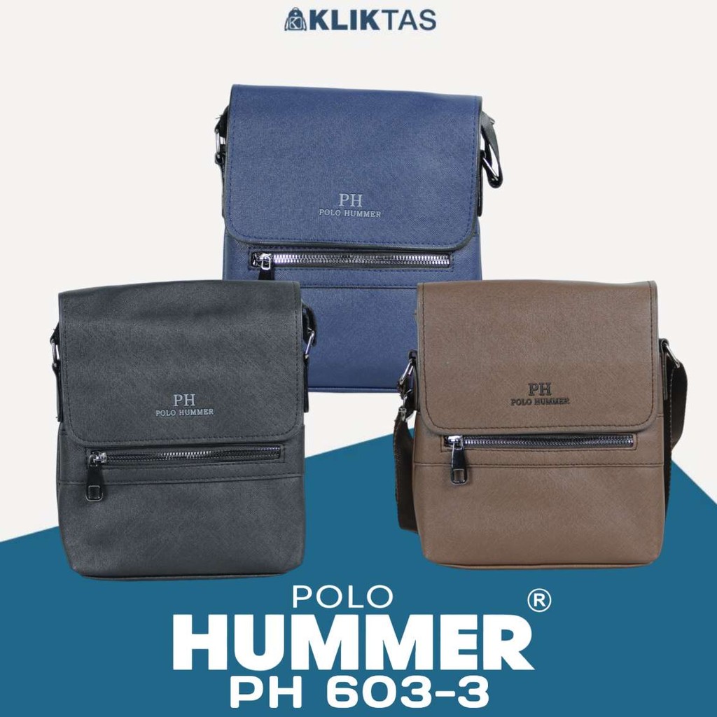 Tas Selempang Pria Polo Hummer 603-3 Sling Bag Kotak Kasual Shoulder Bag
