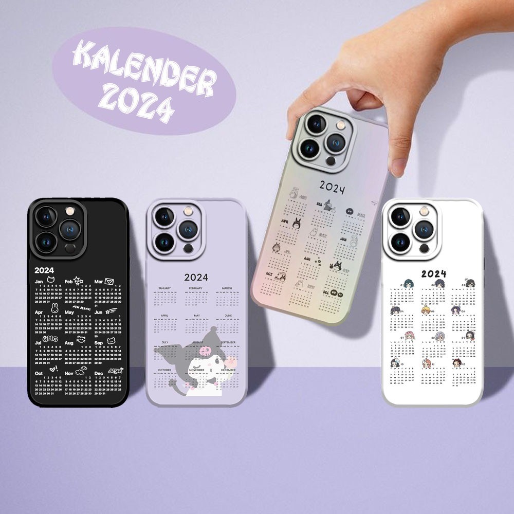 ALL TYPE CASE MOTIF KALENDER 2024 TERBARU UNTUK OPPO A74 A38 A53 2020 A17K A57 2022/A77s A5 2020/A9 
