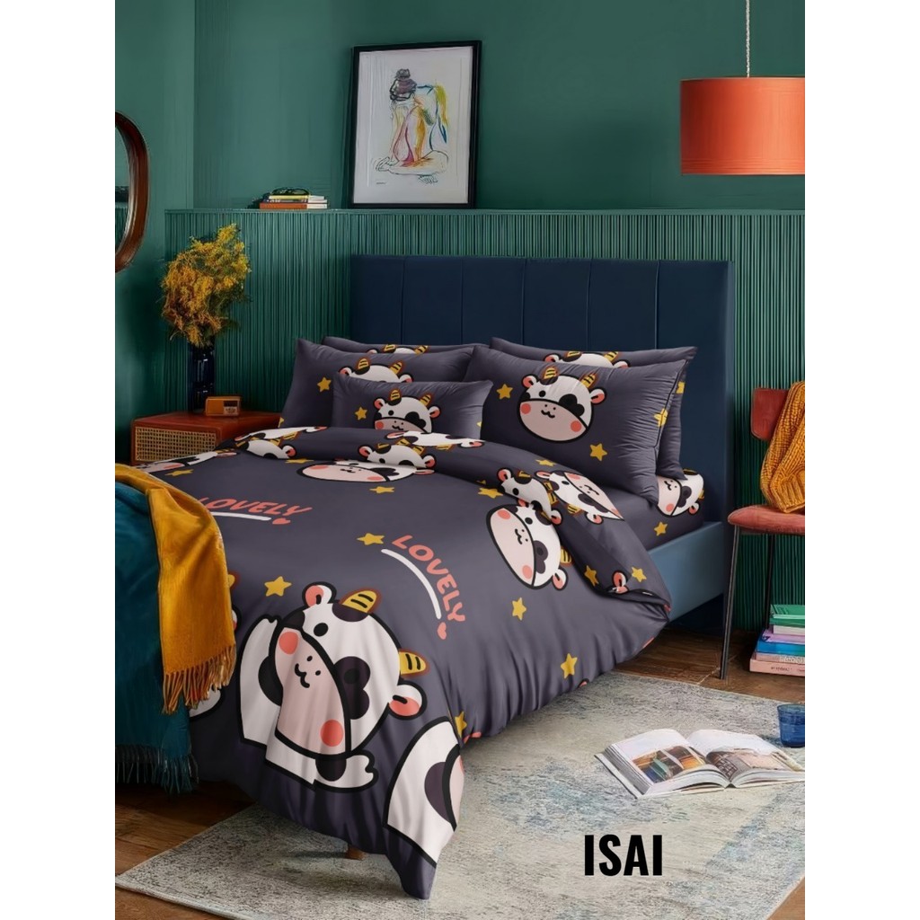 BEDCOVER SET MICROTEX DISPERSE MOTIF ISAI SAPI / COW