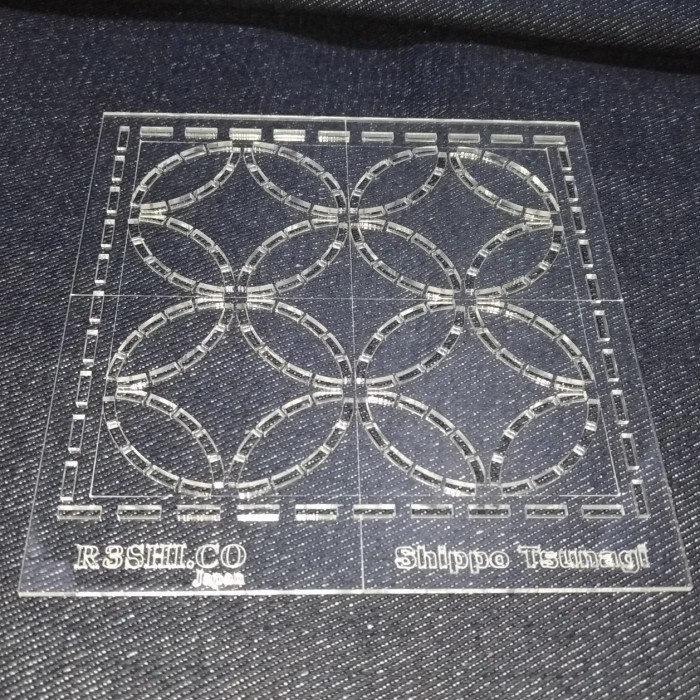

Sashiko/Sashico Quilting Ruler/penggaris Template Stencil/stensil - Shippo Tsunagi BNDG