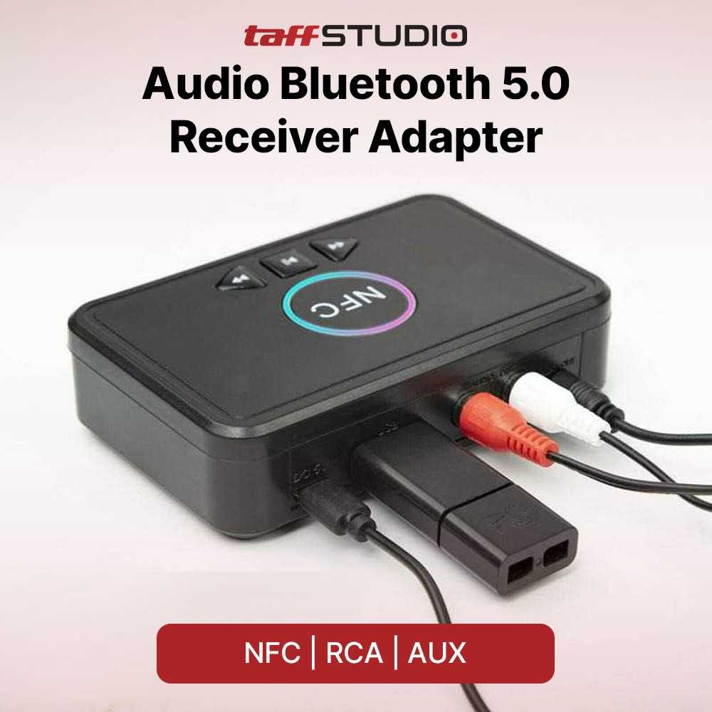 Audio Bluetooth 5.0 Receiver Adapter NFC RCA AUX TaffSTUDIO D10 / Audio NFC Bluetooth Receiver 5.0 /