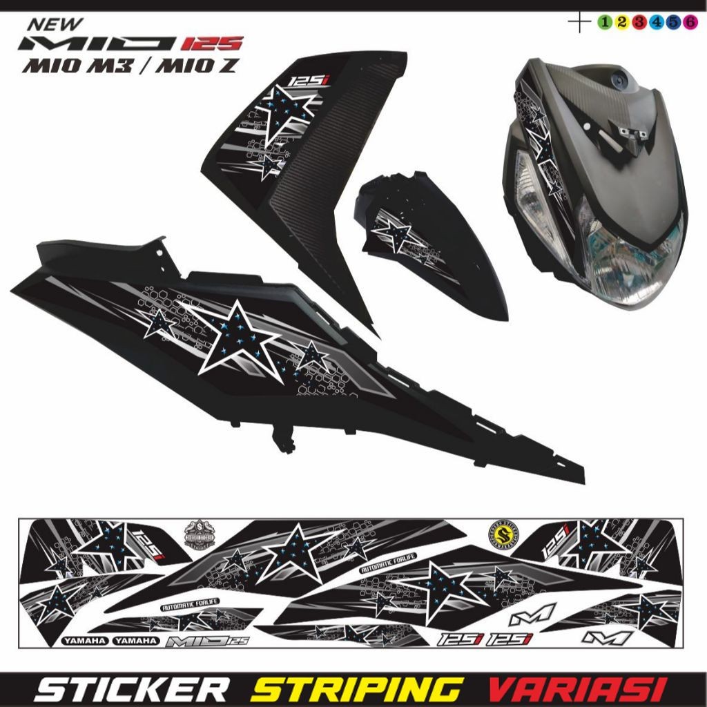 STIOKER LIST STIKER VARIASI LIS BINTANG MIO M3 MIO Z STIKER LIS SIMPLE