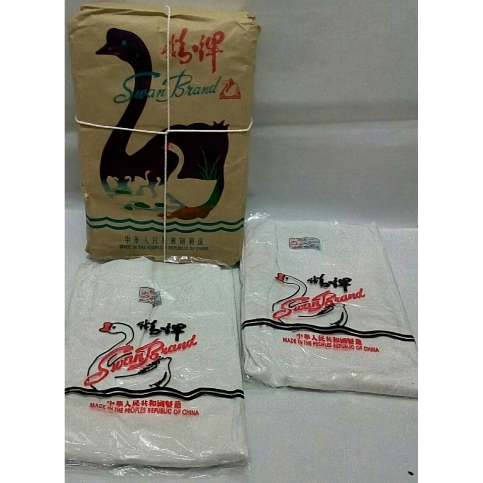 Terlaris ✨ -KAOS OBLONG SWAN BRAND BIG SIZE NO 44-46-48 - Putih, 46