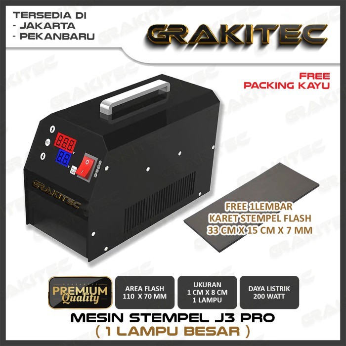 

Thosti Mesin Stempel Flash GKJ3PRO 3 Lampu GRAKITEC - 1 LAMPU +1L