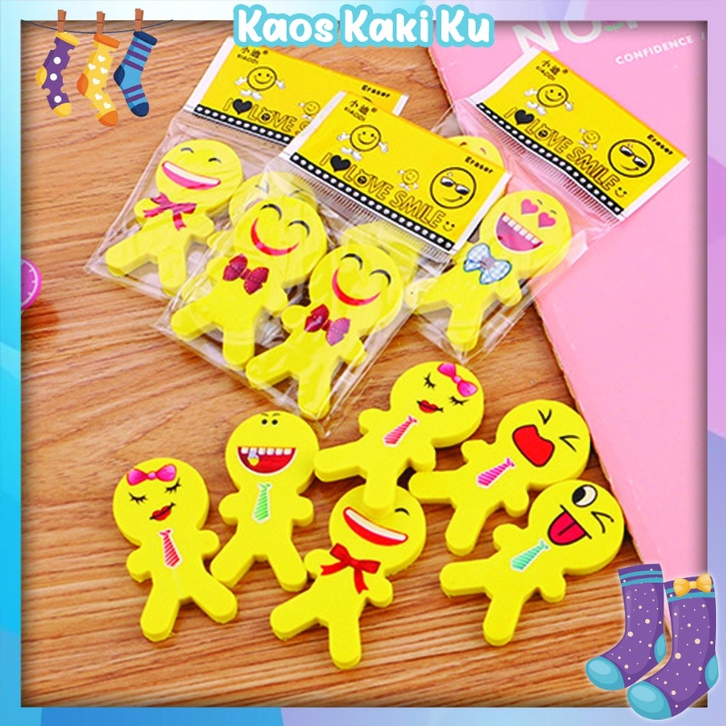

Penghapus Pensil Karakter I Love Smile Set 2pcs
