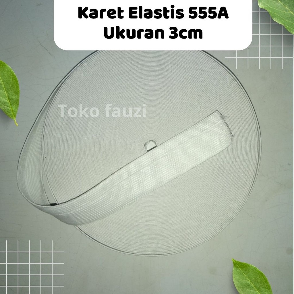 1m Karet Pinggang Elastis Penguin 555A Ukuran 3cm Harga Meteran Perlengkapan Menjahit