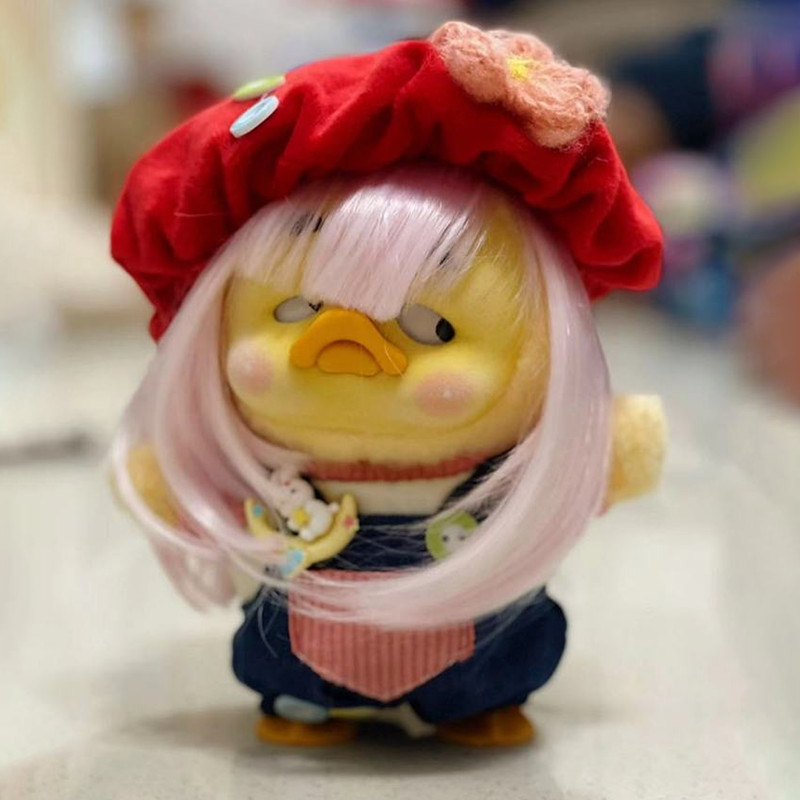 LABUBU TEDDY LULU UPSET DUCK teguran BJD SD Fashion 1/3 DIY Boneka Wig Poni Lurus Panjang Bahu Kepal