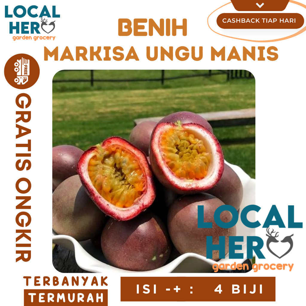 Benih 4 Bibit Buah Markisa Ungu Manis Super Benih Tanaman Buah Markisa Madu Premium Berkualitas Ungg