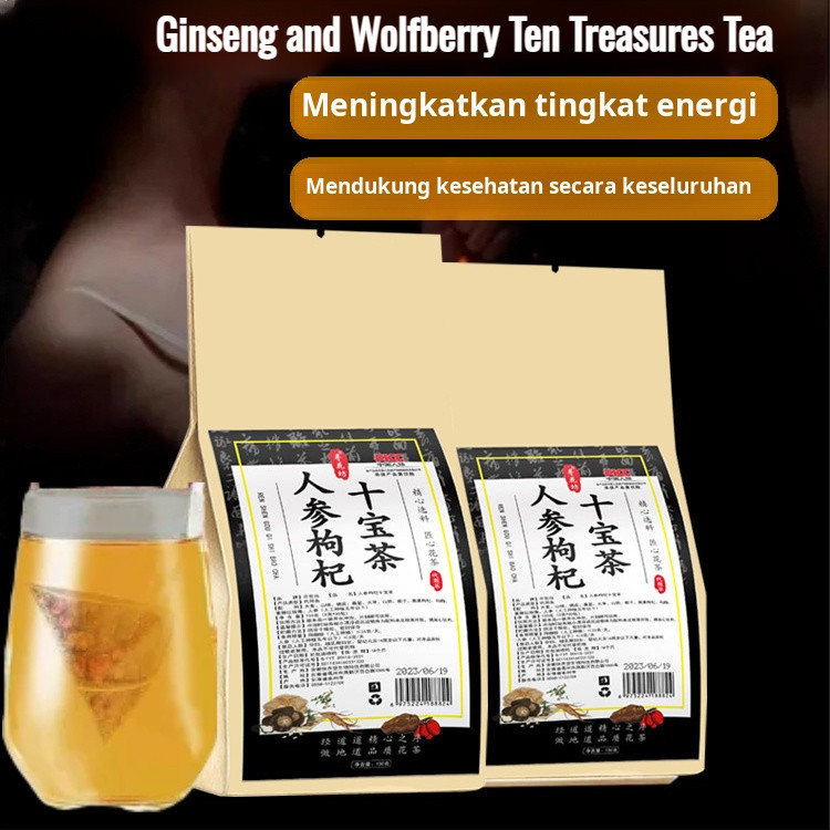 

30Pcs Ginseng and Wolfberry Ten Treasures Tea/Liver Tea Teh Untuk Detox Racun Pada Liver/Teh Ginseng Liver dan Wolfberry Kombinasi Teh Kesehatan/Teh Sehat/Kantong Teh Bergizi Hati