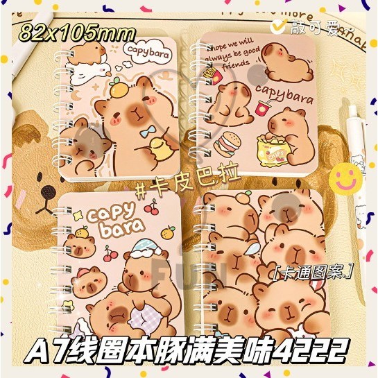 

FF PROMO COD Buku Catatan Kecil Ukuran A7 Motif Kapibara Capybara Lucu/Mini Notebook A7 Motif Lucu Buku Notobook Ring