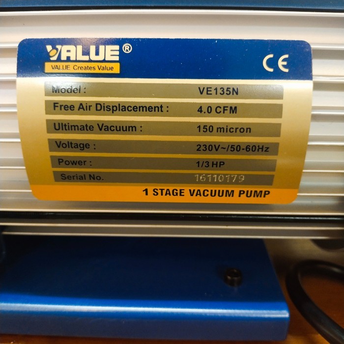 VACUM PUMP VALUE VE135N 1/3 pk
